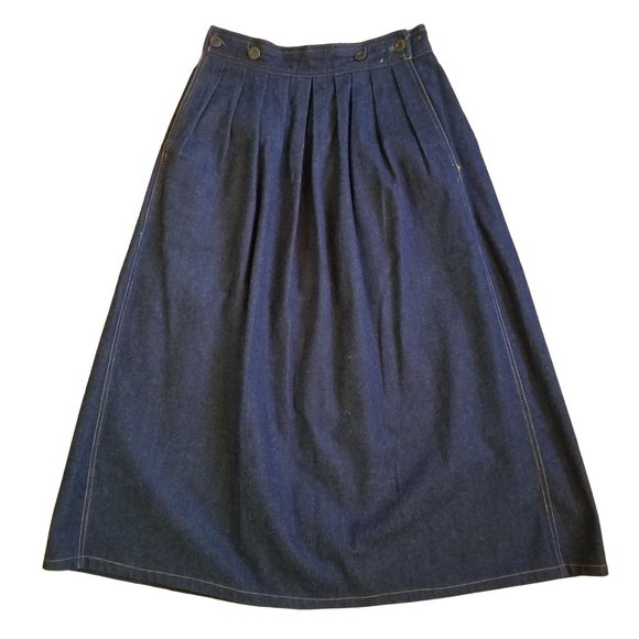 Sag Harbor Skirts Sag Harbor 2 Western Jean Skirt Blue Denim Long